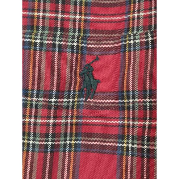 Ralph Lauren Shirt Men's Button Up Red Plaid Green Pony Classic Preppy | XL EUC - Picture 7 of 13